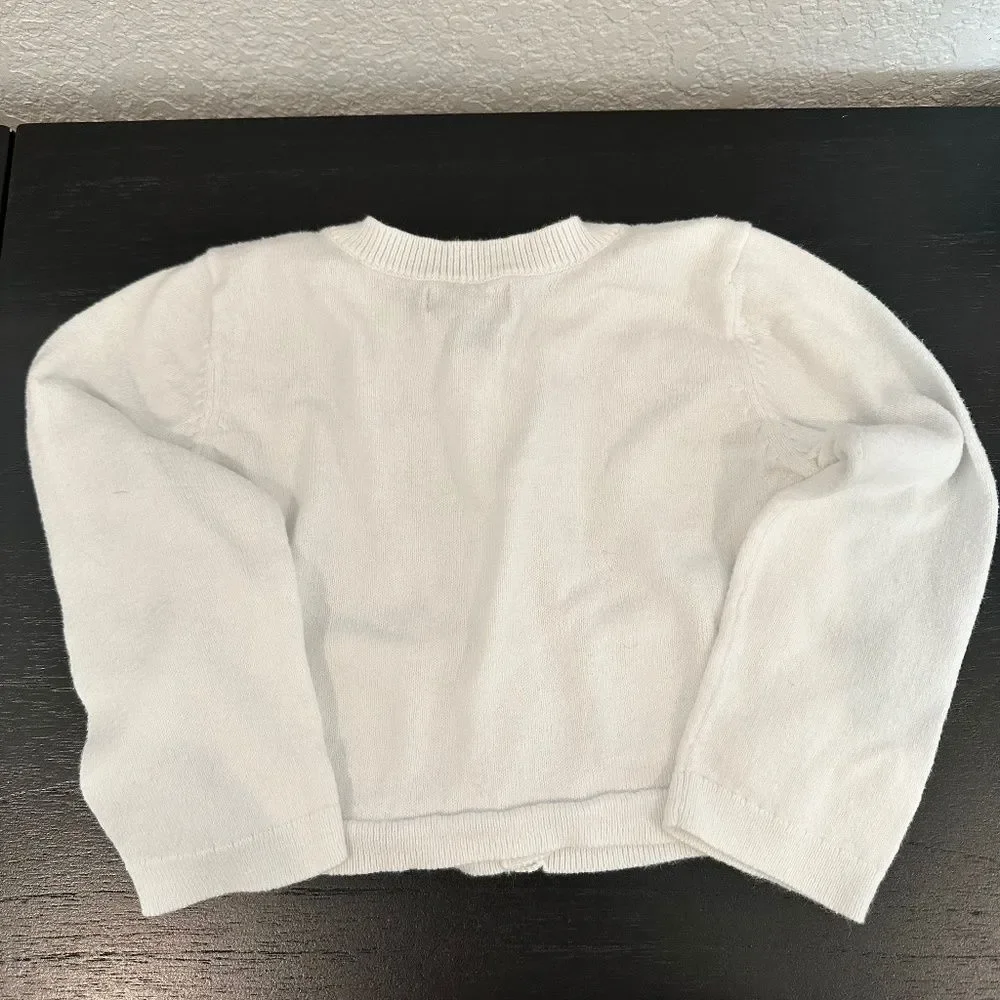 Girl’s Baby Gap White Knit Cardigan Sweater - Size 18-24 months - EUC
